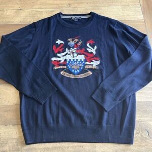 Aquascutum Mens Navy 100% Merino Wool Sweater - size Large